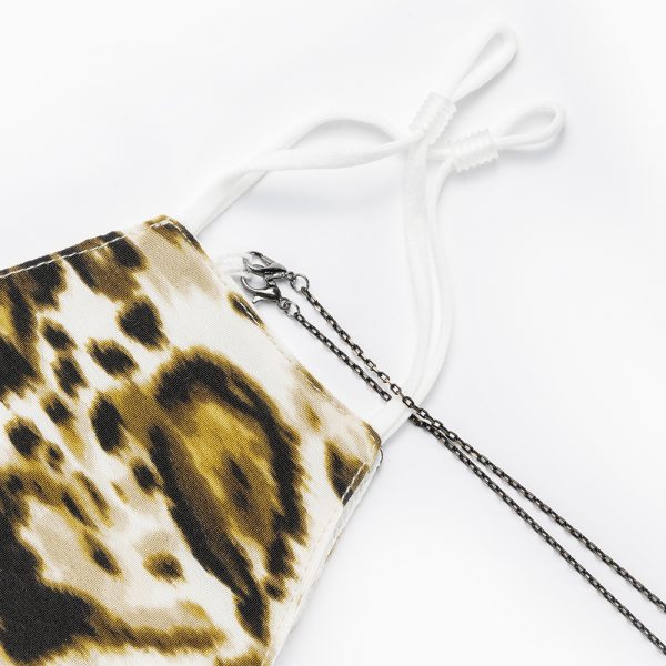 LEOPARD PRINT LUXURY FACE MASK FOLDED Chain